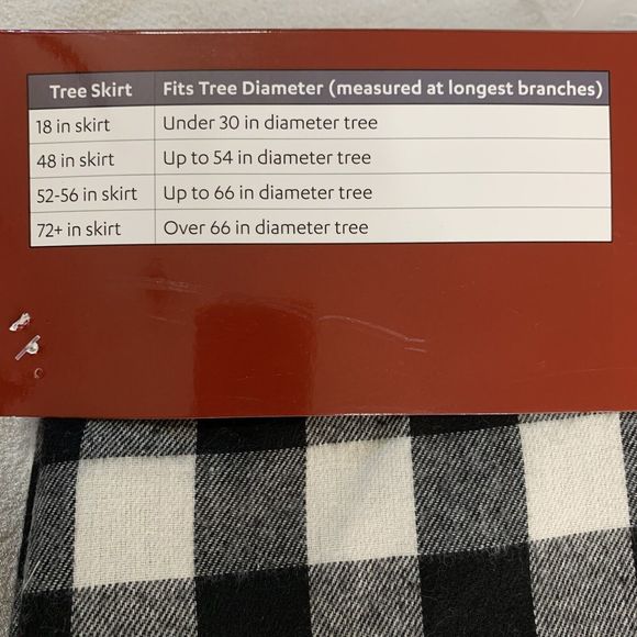 Christmas Tree Skirt Flannel Buffalo Check Plaid Black White 48in Farmhouse Cozy - Picture 7 of 7